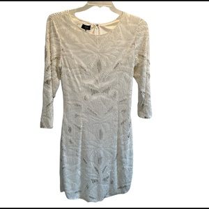Parker Black White Sequin Dress with Gold Sequin Detailing